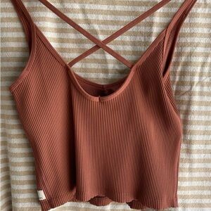 Vuori rib crossed tank top
